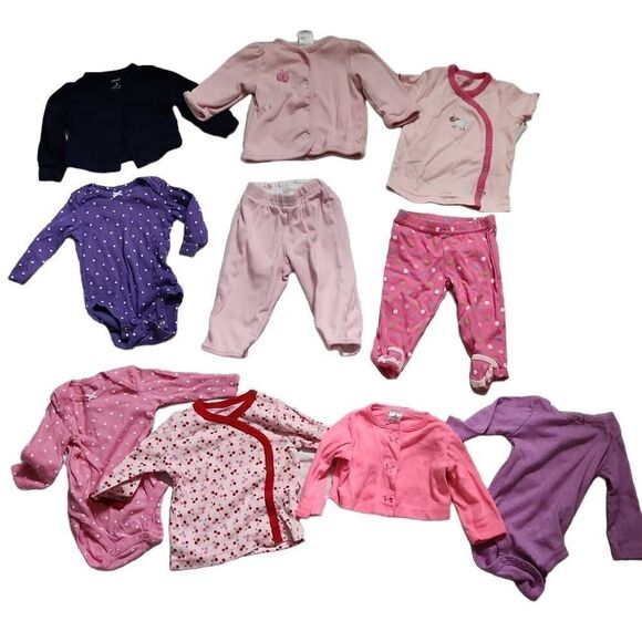 Baby Girl Sz 3 Month Lot of 10 Bodysuits Tops & Bottoms Carter's Gymboree - Picture 1 of 6